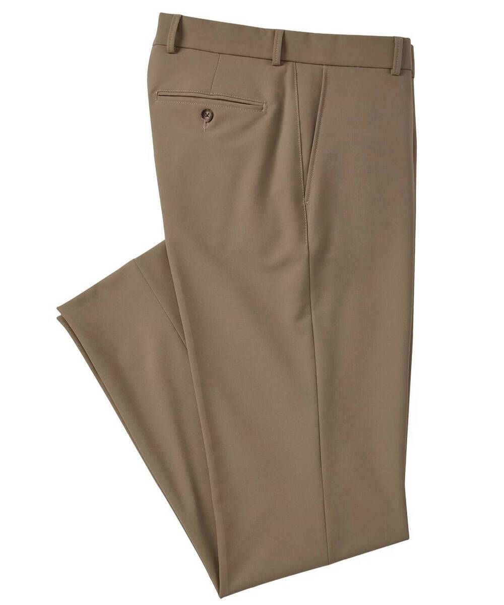 NEW BALLIN men's comfort eze commuter bi stretch gabardine trouser in khaki